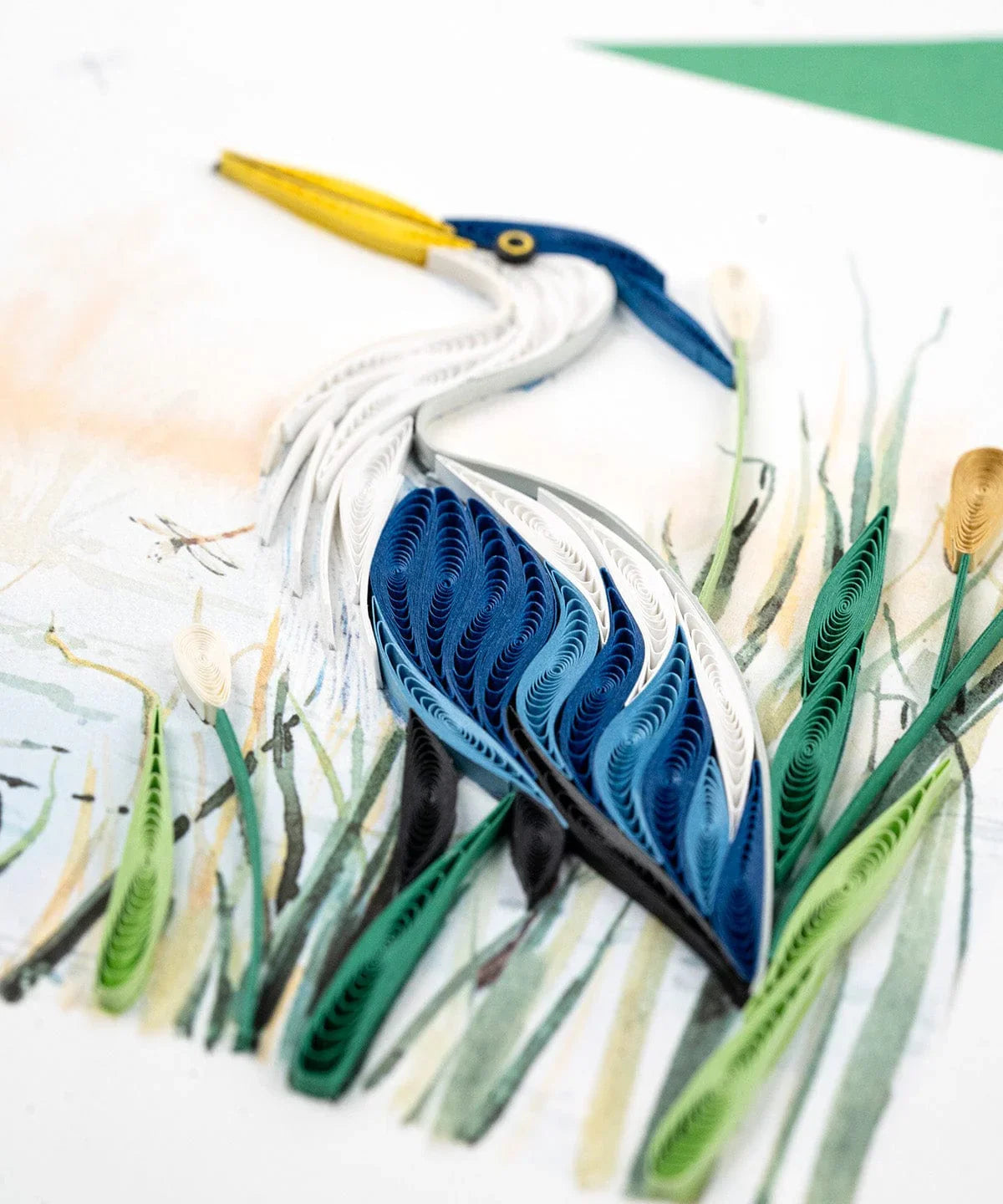 Quilled Great Blue Heron Greeting Card