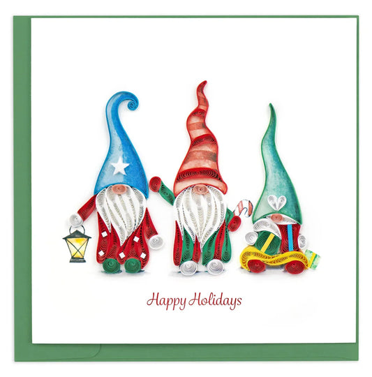 Quilled Holiday Gnomes Greeting Card