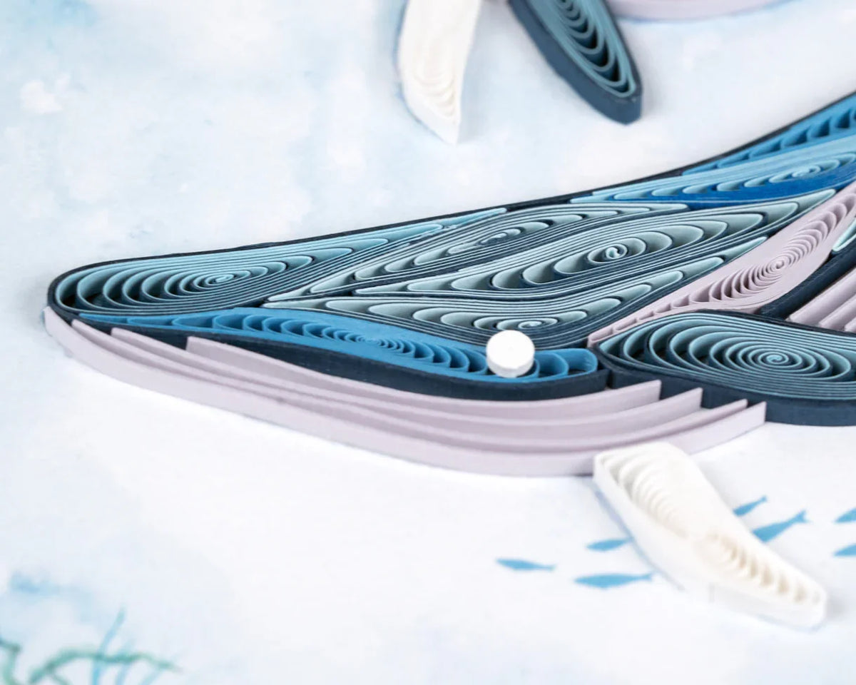 Quilled Humpback Whales Greeting Card