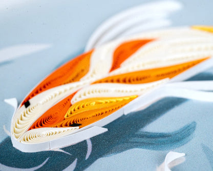 Quilled Koi Fish Pond Greeting Card