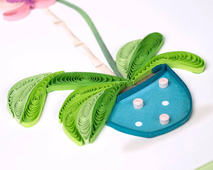 Quilled Potted Orchid Greeting Card