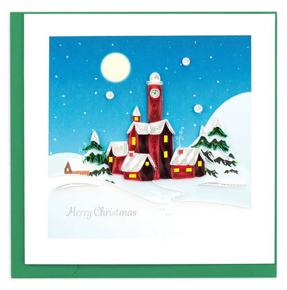 Quilled Peace Village Christmas Card