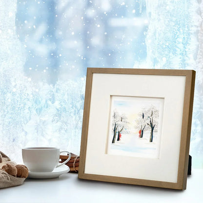 Quilled Snow Covered Trees Greeting Card
