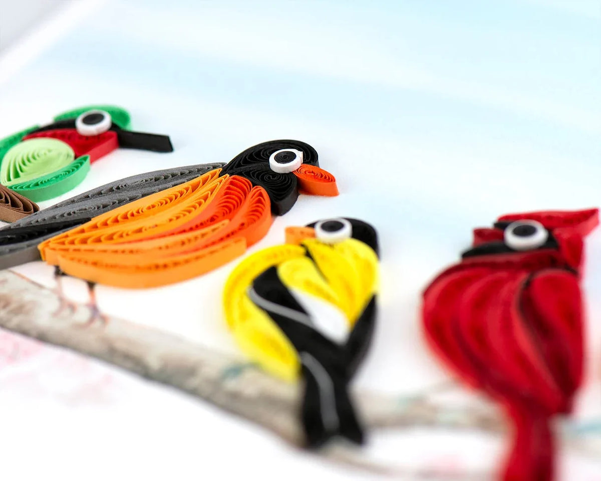 Quilled Songbirds Greeting Card