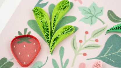 Quilled Strawberry MOM Greeting Card