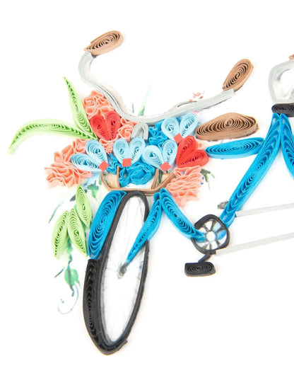 Quilled Tandem Bicycle Anniversary Card