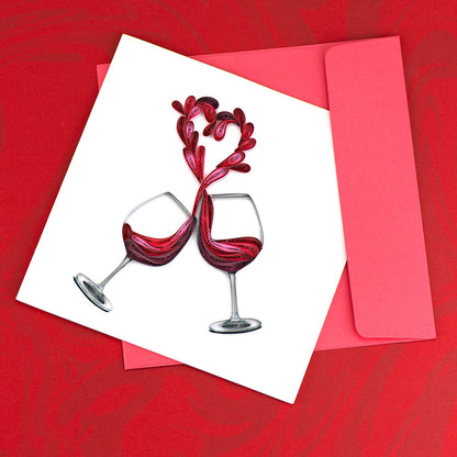 Quilled Toast to Love Greeting Card