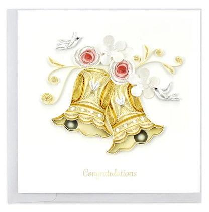 Quilled Wedding Bells Greeting Card