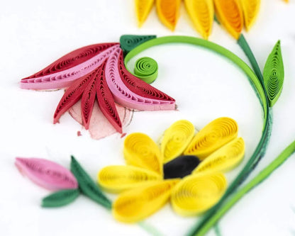 Quilled Wildflower Birthday Blooms Greeting Card
