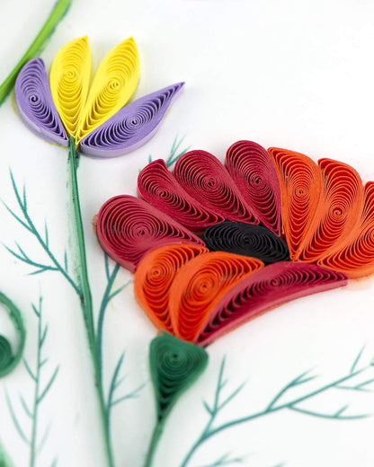 Quilled Wildflower Birthday Blooms Greeting Card