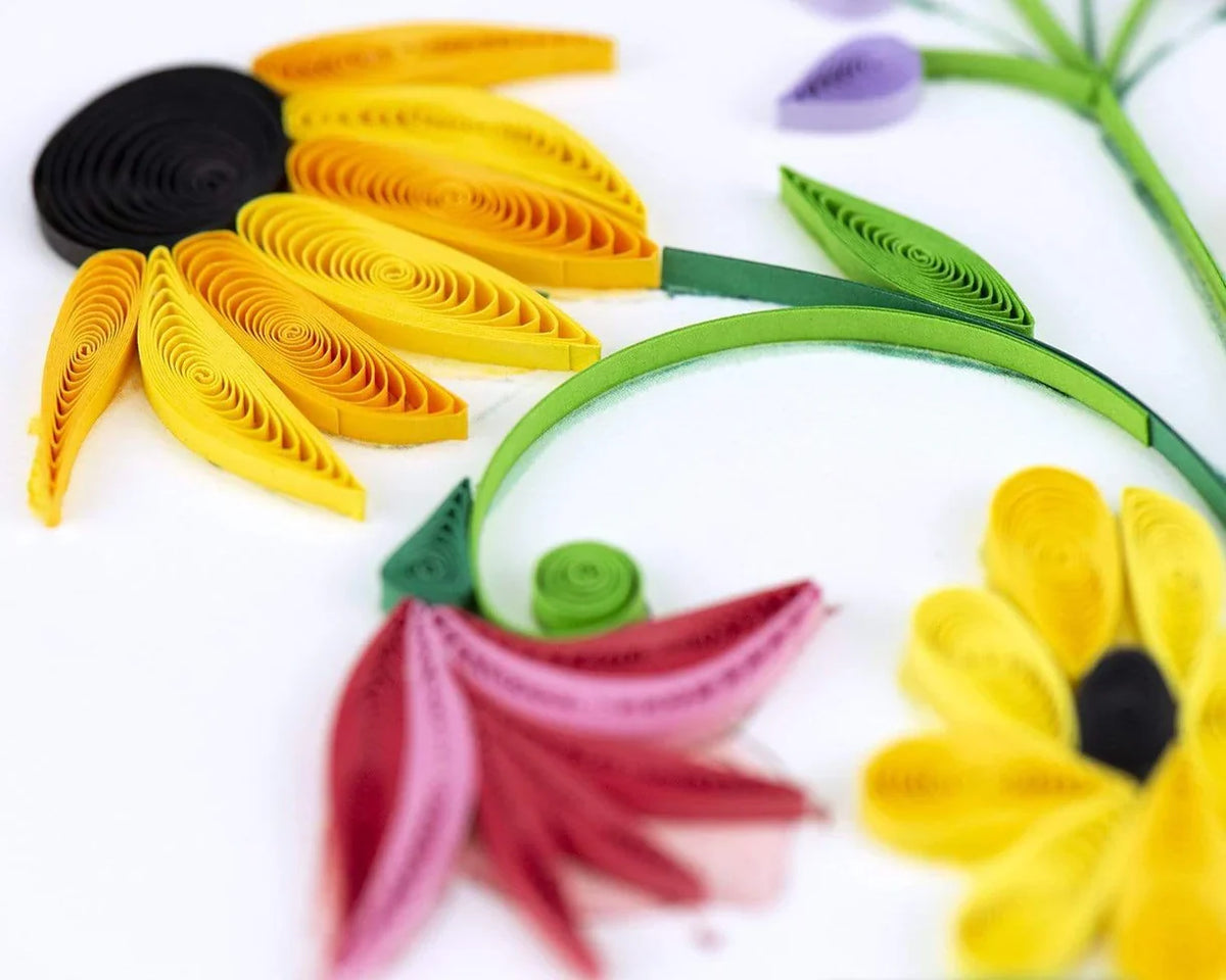 Quilled Wildflower Birthday Blooms Greeting Card
