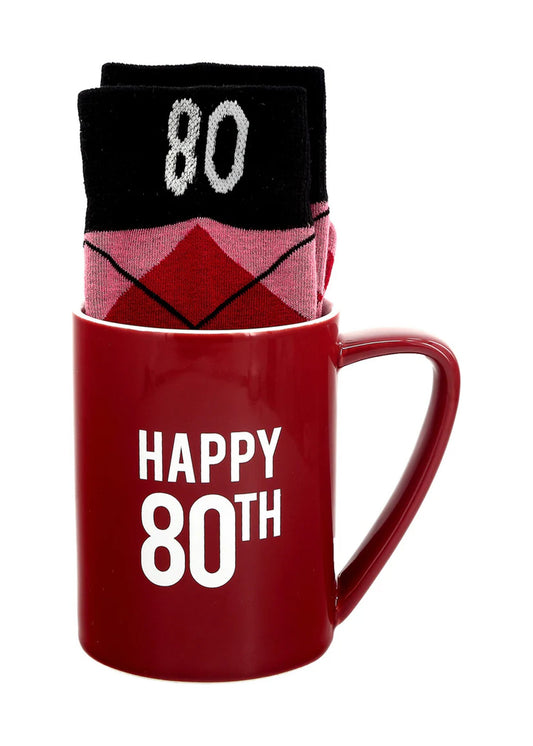 Happy 80th Mug & Sock Set