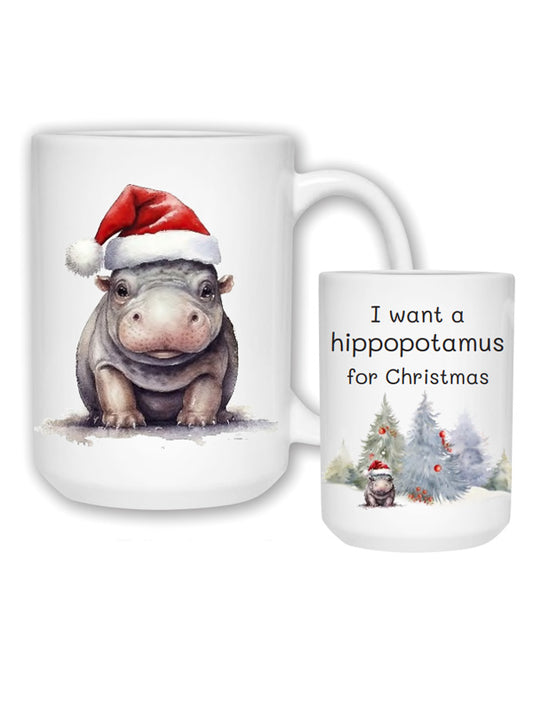 Christmas Hippo Mug