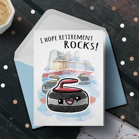 Funny Curling Retirement Card