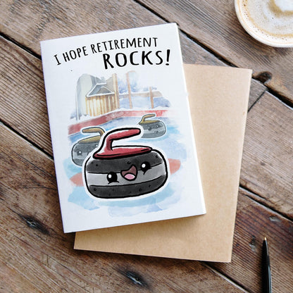 Funny Curling Retirement Card
