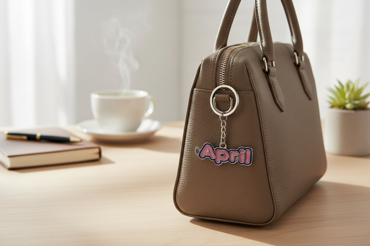 Colourful Name Keychain April