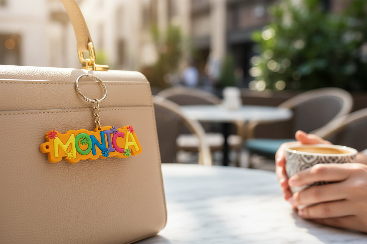 Colourful Name Keychain Monica (Orange)
