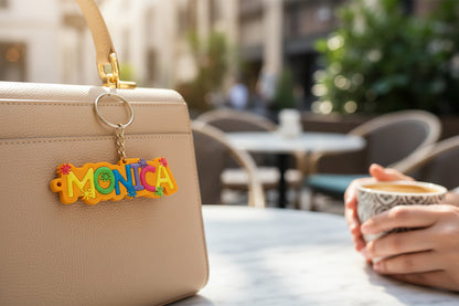 Colourful Name Keychain Monica (Orange)