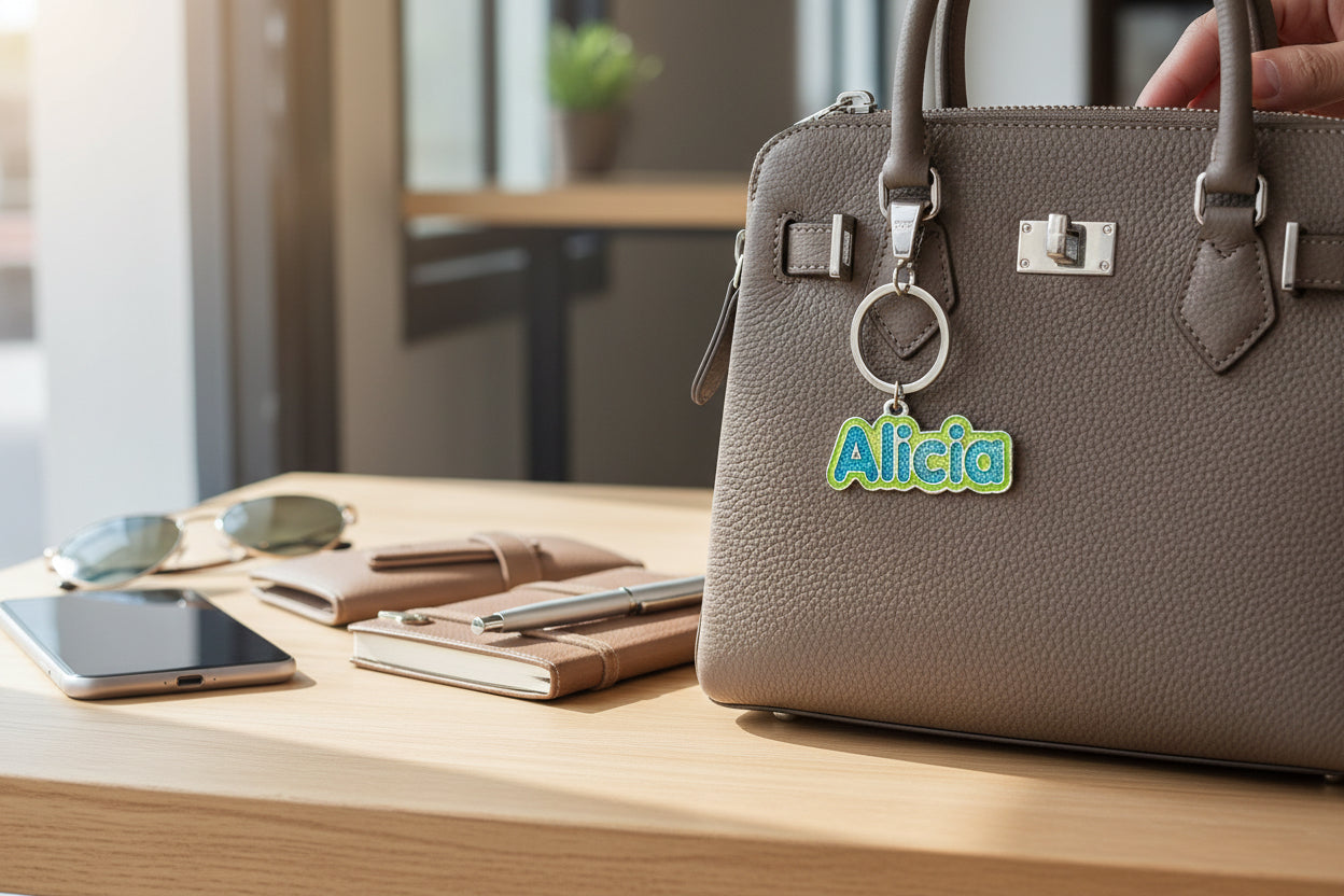 Colourful Name Keychain Alicia (Green)