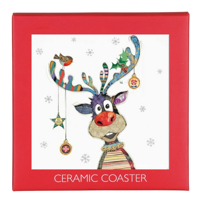 Bug Art Bauble Reindeer Coaster