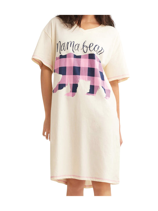 Mama Bear Plaid Ladies Sleepshirt