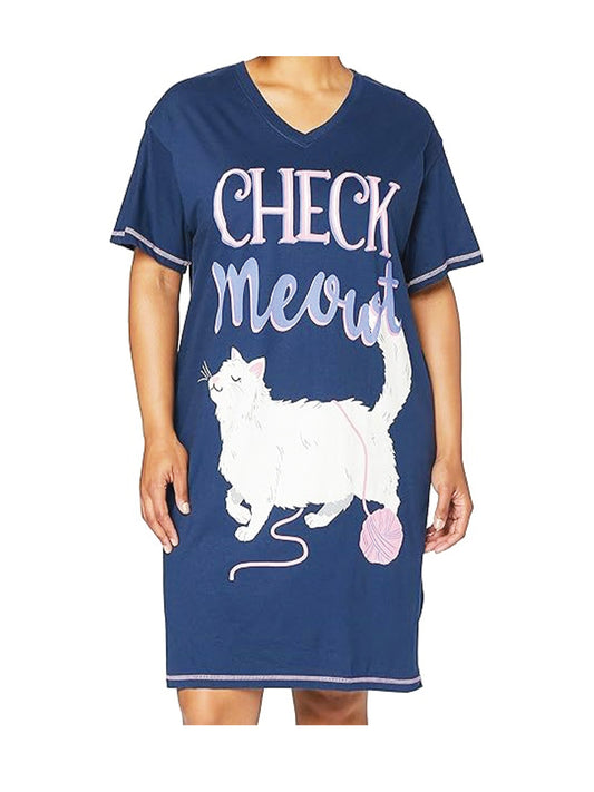 Check Meowt Ladies Sleepshirt