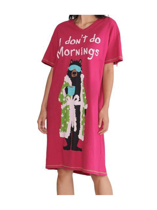 Don't Do Mornings Ladies Sleepshirt