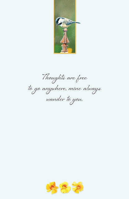 PP Think of You Card Chickadee on Point