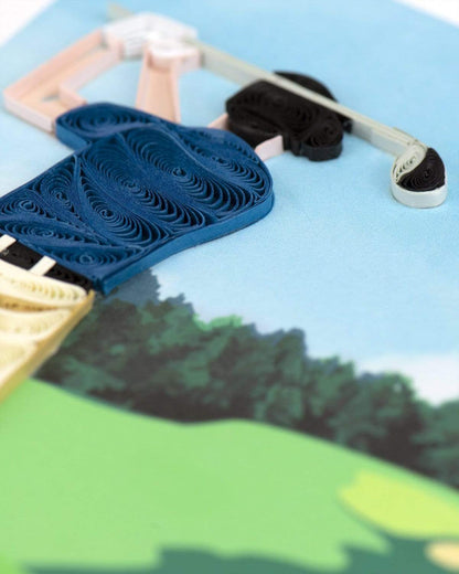 Quilled Golfer Greeting Card