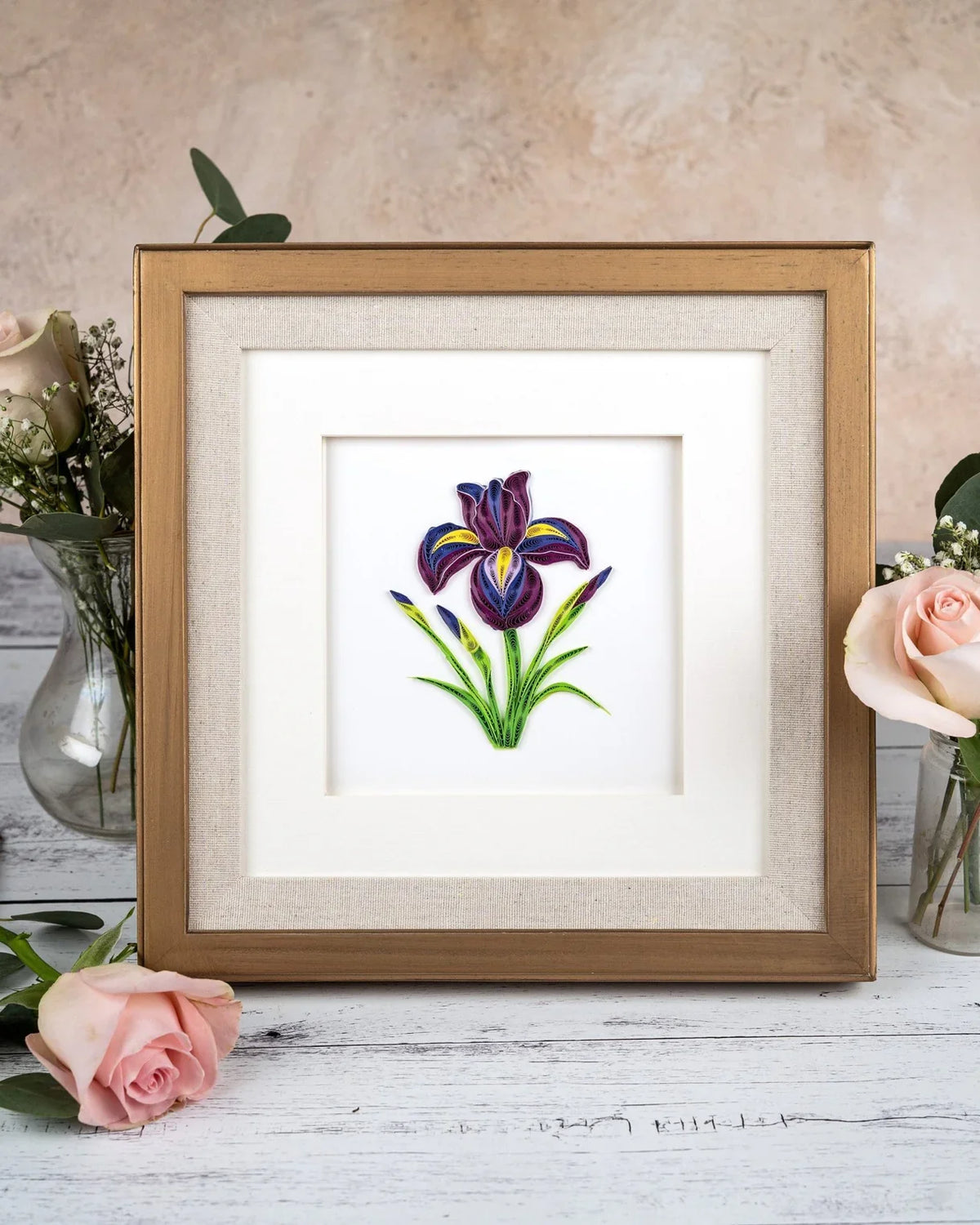 Quilled Iris Flower Greeting Card
