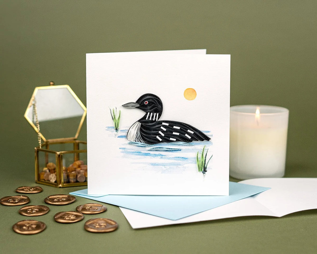 Quilled Loon Greeting Card