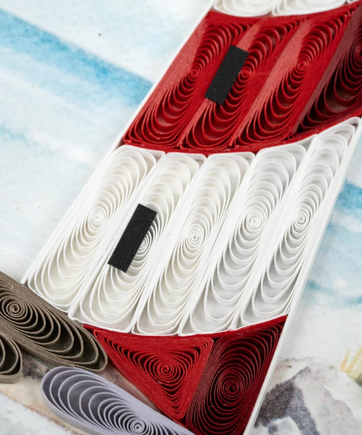 Quilled Red & White Lighthouse Greeting Card