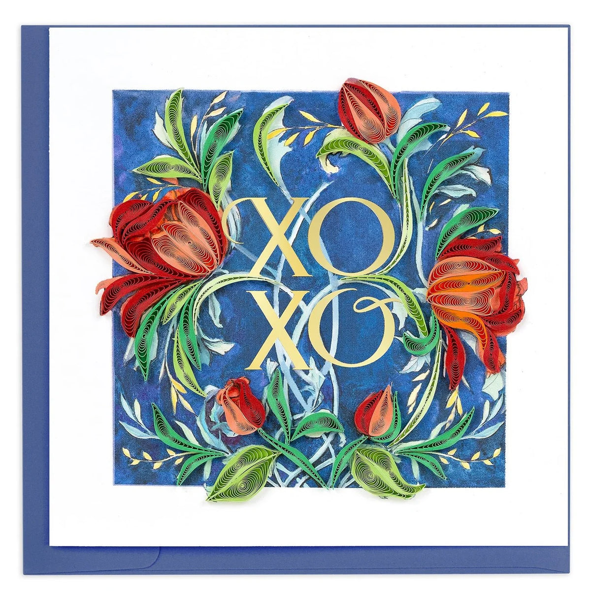 Quilling XOXO Roses Greeting Card