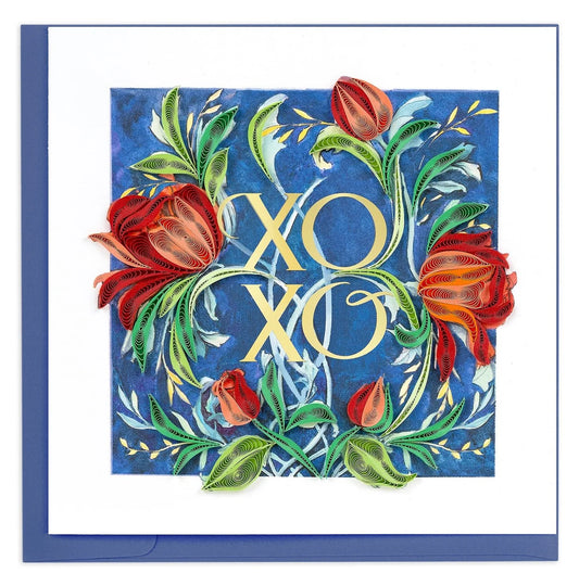 Quilling XOXO Roses Greeting Card