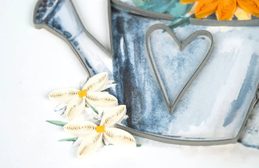 Quilled Garden Watering Can Greeting Card