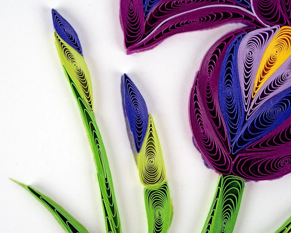 Quilled Iris Flower Greeting Card