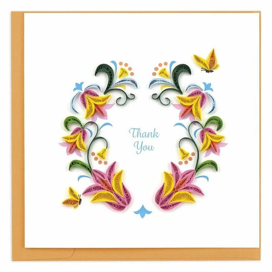 Quilled Card - Flower Wreath Thank You