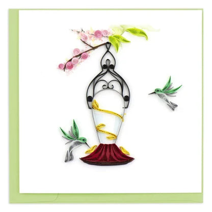 Quilled Hummingbird Feeder Greeting Card