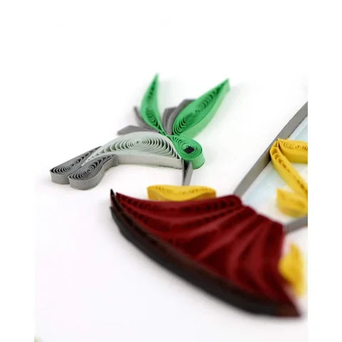 Quilled Hummingbird Feeder Greeting Card
