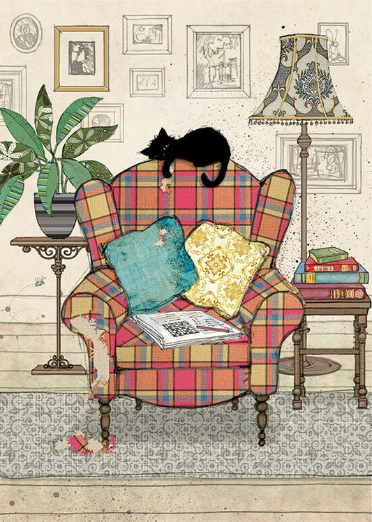 Bug Art Chair Kitty Card