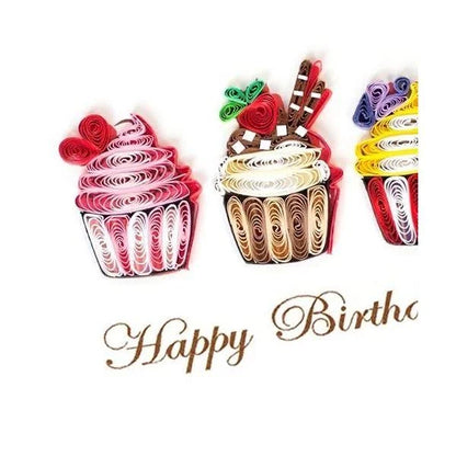 Quilled Birthday Cupcakes Greeting Card