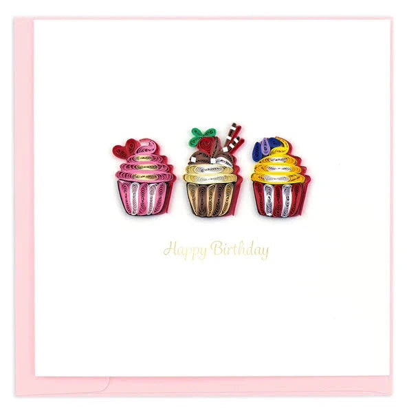 Quilled Birthday Cupcakes Greeting Card