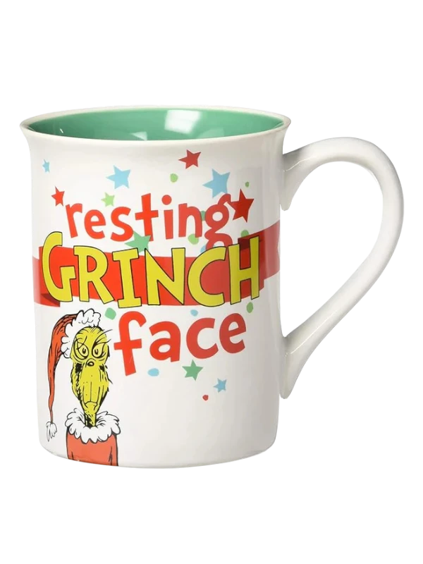 Resting Grinch Face Stoneware Mug
