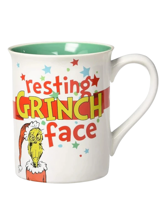 Resting Grinch Face Stoneware Mug