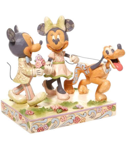 Mickey & Minnie Walking Pluto Figurine
